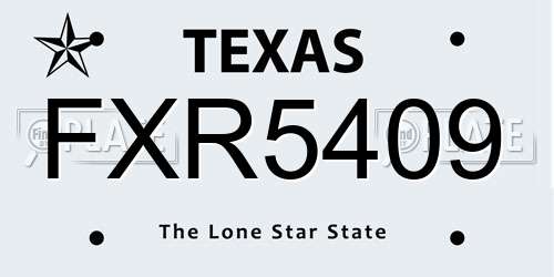 FXR5409 Texas License Plate