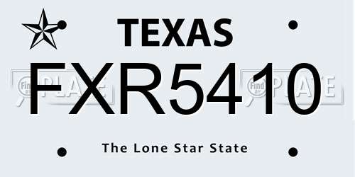 FXR5410 Texas License Plate