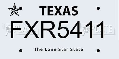 FXR5411 Texas License Plate