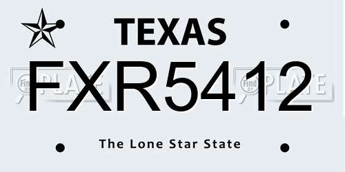 FXR5412 Texas License Plate