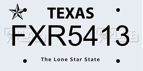 FXR5413 Texas License Plate
