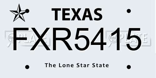 FXR5415 Texas License Plate