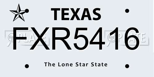 FXR5416 Texas License Plate
