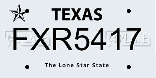 FXR5417 Texas License Plate