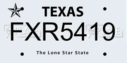 FXR5419 Texas License Plate