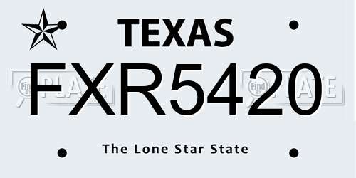 FXR5420 Texas License Plate