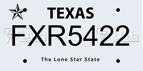 FXR5422 Texas License Plate