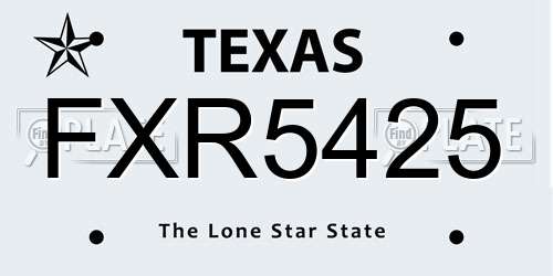 FXR5425 Texas License Plate