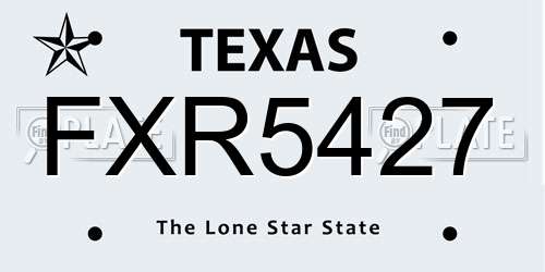 FXR5427 Texas License Plate