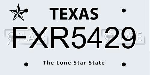 FXR5429 Texas License Plate