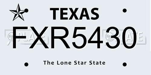FXR5430 Texas License Plate