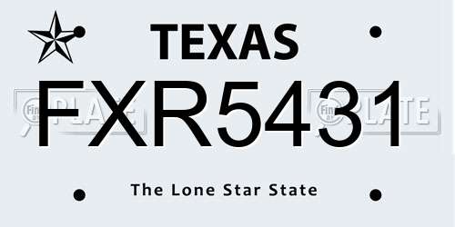 FXR5431 Texas License Plate