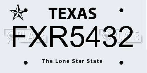 FXR5432 Texas License Plate