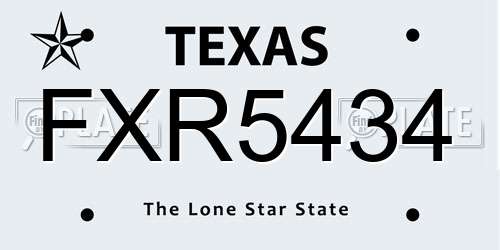 FXR5434 Texas License Plate