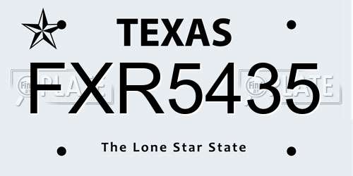 FXR5435 Texas License Plate