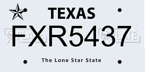 FXR5437 Texas License Plate