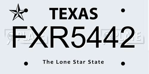 FXR5442 Texas License Plate