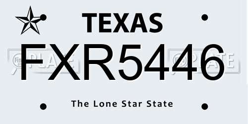 FXR5446 Texas License Plate