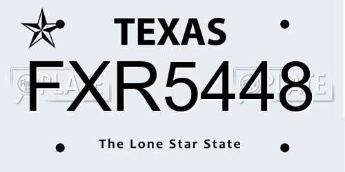 FXR5448 Texas License Plate