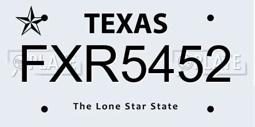 FXR5452 Texas License Plate