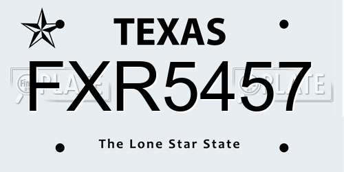 FXR5457 Texas License Plate