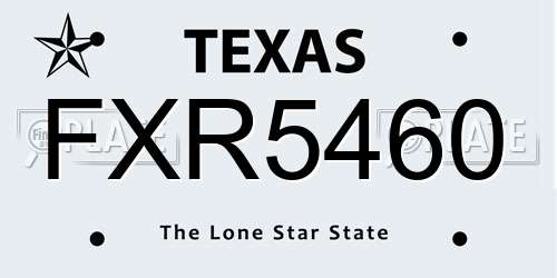 FXR5460 Texas License Plate