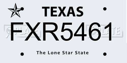 FXR5461 Texas License Plate