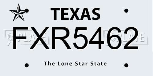 FXR5462 Texas License Plate
