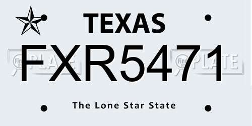 FXR5471 Texas License Plate