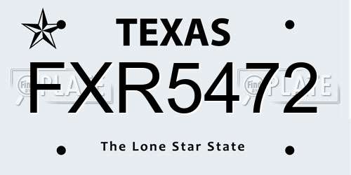 FXR5472 Texas License Plate