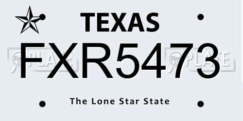 FXR5473 Texas License Plate