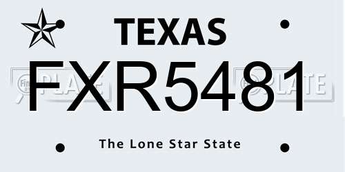 FXR5481 Texas License Plate