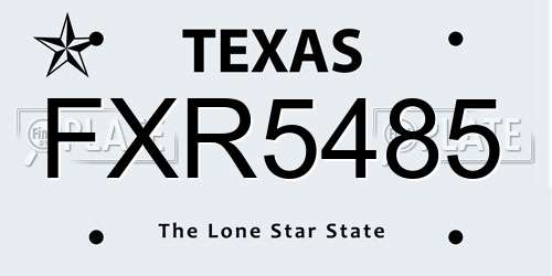 FXR5485 Texas License Plate