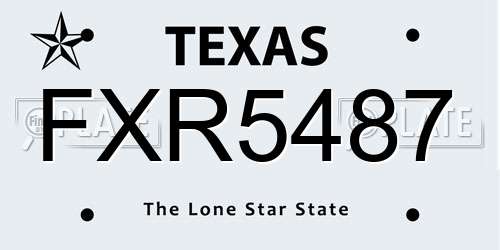 FXR5487 Texas License Plate