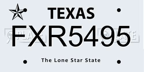 FXR5495 Texas License Plate