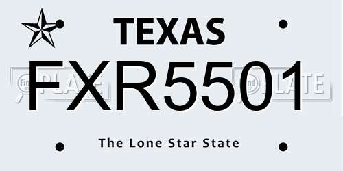 FXR5501 Texas License Plate