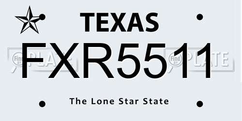 FXR5511 Texas License Plate