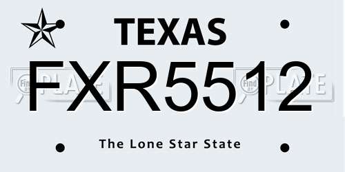 FXR5512 Texas License Plate