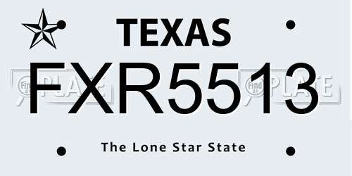 FXR5513 Texas License Plate