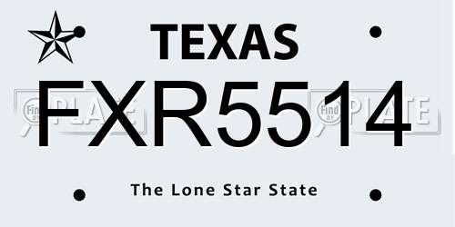 FXR5514 Texas License Plate