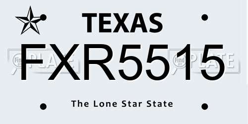 FXR5515 Texas License Plate