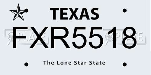 FXR5518 Texas License Plate