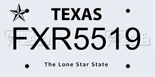 FXR5519 Texas License Plate