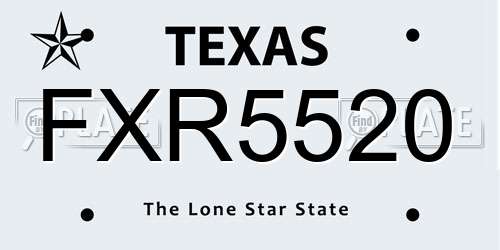 FXR5520 Texas License Plate