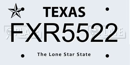 FXR5522 Texas License Plate