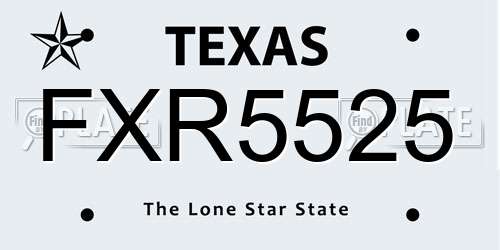 FXR5525 Texas License Plate