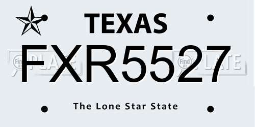 FXR5527 Texas License Plate