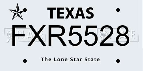 FXR5528 Texas License Plate