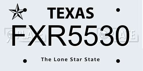FXR5530 Texas License Plate