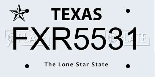 FXR5531 Texas License Plate